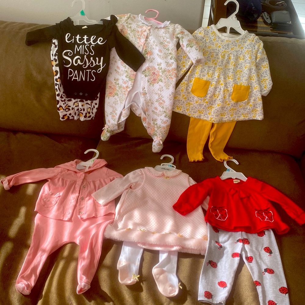 6 baby girl winter outfits size 6-9months